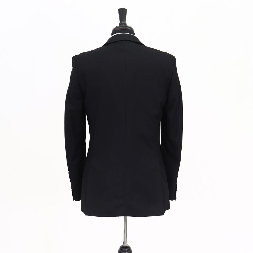 Verno Fashion 40R Black Solid 2-Button Sport Coat Blazer Jacket G156 - Picture 7 of 11